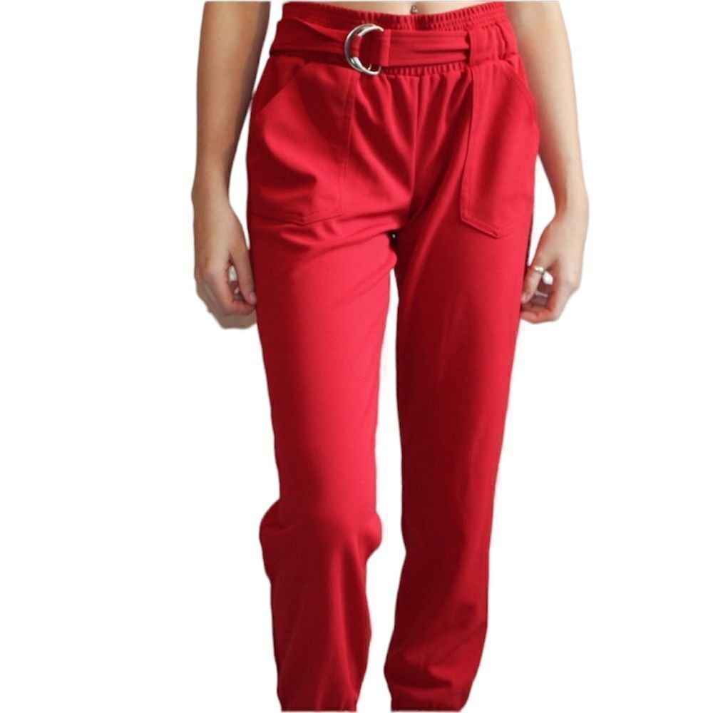 ✨Jolt Red Jogger Belted Pants✨